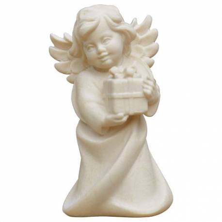 Houtsnijwerk Engel Met Geschenk 6 Cm/Natuur 