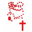 Rozenkrans op nylon - Rood 