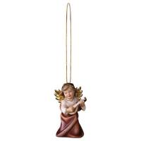 Houtsnijwerk Engel / Citaar-Om Te Hangen-6 Cm/Gekleurd 