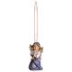 Houtsnijwerk Engel Met Trombone-Om Te Hangen-6 Cm/Gekleurd 
