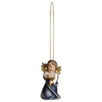 Houtsnijwerk Engel Met Kelk-Om Te Hangen-6 Cm/Blauw 