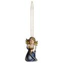 Houtsnijwerk Engel Met Kelk-Om Te Hangen-6 Cm/Blauw 