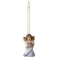 Houtsnijwerk Engel Met Hart-Om Te Hangen-6 Cm/Gekleurd 