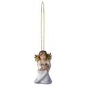 Houtsnijwerk Engel Met Hart-Om Te Hangen-6 Cm/Gekleurd 