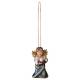 Houtsnijwerk Engel Met Kaars-Om Te Hangen-6 Cm/Gekleurd 