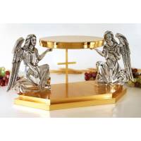 Socle Anges Métal Base Hex. 40x20 Cm H 22 Cm Diam P. 22 Cm