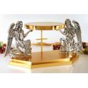 Socle Anges Métal Base Hex. 40x20 Cm H 22 Cm Diam P. 22 Cm