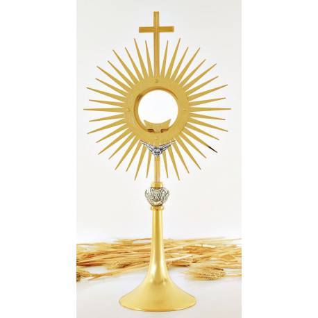 Ostensoir – Reliquaire H 52 Cm Diam Rayons 27 Cm Diam Int 8.5 Cm