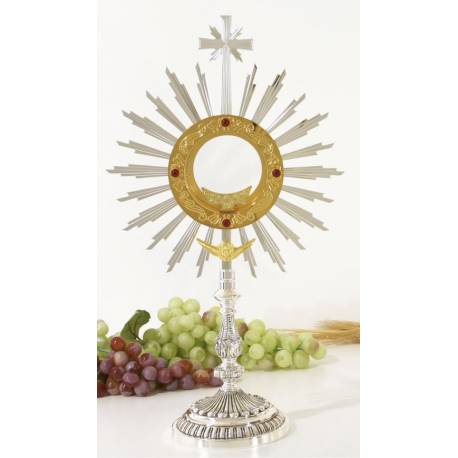 Ostensoir – Reliquaire H 40 Cm Diam Rayons 23 Cm Diam Int 8 Cm