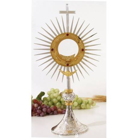 Ostensoir – Reliquaire H 41 Cm Diam Rayons 23 Cm Diam Int 8 Cm