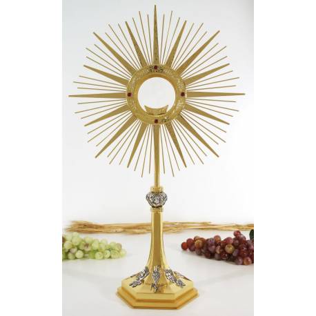 Ostensoir – Reliquaire H 65 Cm Diam Rayons 36 Cm Diam Int 9 Cm