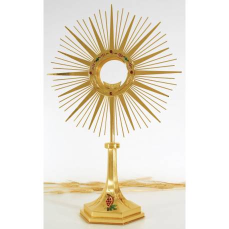 Ostensoir – Reliquaire H 65 Cm Diam Rayons 36 Cm Diam Int 9 Cm