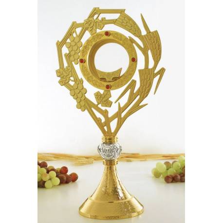 Ostensoir – Reliquaire H 36 Cm Diam Rayons 21 Cm Diam Int 8.5 Cm