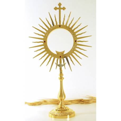 Ostensoir – Reliquaire H 61 Cm Diam Rayons 33 Cm Diam Int 14 Cm