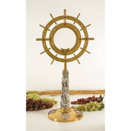 Ostensoir – Reliquaire H 60 Cm Diam Rayons 32 Cm Diam Int 14 Cm