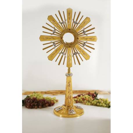 Ostensoir – Reliquaire H 69 Cm Diam Rayons 37 Cm Diam Int 9 Cm