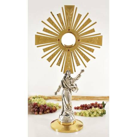 Ostensoir – Reliquaire H 66 Cm Diam Rayons 36 Cm Diam Int 8.5 Cm