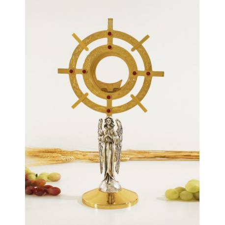 Ostensoir – Reliquaire H 37 Cm Diam Rayons 21 Cm Diam Int 8 Cm