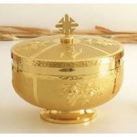Ciborie H 12 Cm Diam 14 Cm Verguld 