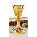 Kelk H 19 Cm Diam 9.5 Cm Verguld + Email 