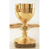 Kelk H 21 Cm Diam 10 Cm Verguld + Email 