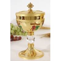 Ciborie H 22 Cm Diam 12 Cm Verguld + Email 