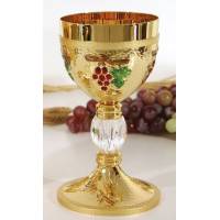 Kelk H 19 Cm Diam 10 Cm Verguld + Email 