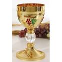 Kelk H 19 Cm Diam 10 Cm Verguld + Email 