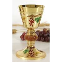 Kelk H 19 Cm Diam 9.5 Cm Verguld + Email 