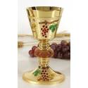 Kelk H 19 Cm Diam 9.5 Cm Verguld + Email 