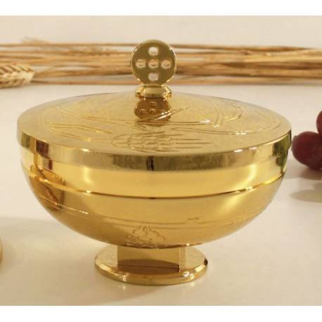 Ciborie H 12.5 Cm Diam 14 Cm Verguld 
