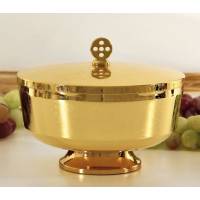 Ciborie H 11 Cm Diam 12.5 Cm Verguld 