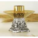 Bougeoir Base 10x10 Cm H 12 Cm Diam Bougie 5 Cm Bi-Couleur