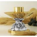 Bougeoir Base Diam 7 Cm H 9 Cm Diam Bougie 4 Cm Bi-Couleur