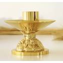 Bougeoir Base Diam 7 Cm H 9 Cm Diam Bougie 4 Cm Doré