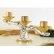Bougeoir H 16.5 Cm Diam Bougie 4 Cm Bi-Couleur