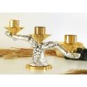 Bougeoir H 16.5 Cm Diam Bougie 4 Cm Bi-Couleur