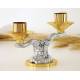 Bougeoir H 12.5 Cm Diam Bougie 4 Cm Bi-Couleur