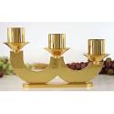 Kandelaar Basis 20x5 Cm H 15 Cm Diam Kaars 4 Cm Verguld 