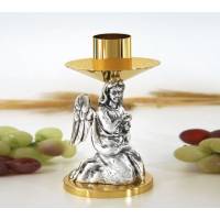 Bougeoir Base D 10 Cm H 18 Cm Diam Bougie 4 Cm Bi-Couleur