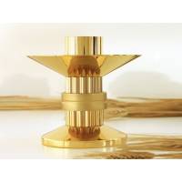 Bougeoir H 11 Cm Diam Bougie 5 Cm Doré