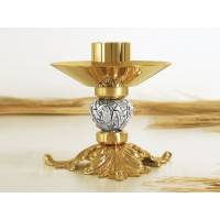 Bougeoir H 12 Cm Diam Bougie 4 Cm Bi-Couleur