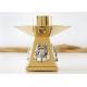 Bougeoir Base 8x8 Cm H 14 Cm Diam Bougie 5 Cm Bi-Couleur
