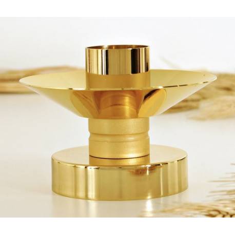 Bougeoir H 5 Cm Diam Bougie 4 Cm Doré