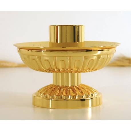 Bougeoir H 12 Cm Diam Bougie 5 Cm Doré