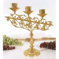 Kandelaar Basis Diam 11 Cm H 34 Cm Diam Kaars 4 Cm Verguld 