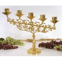 Kandelaar Basis Diam 11 Cm H 35 Cm Diam Kaars 4 Cm Verguld 