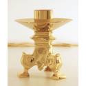 Bougeoir H 16 Cm Diam Bougie 5 Cm Doré