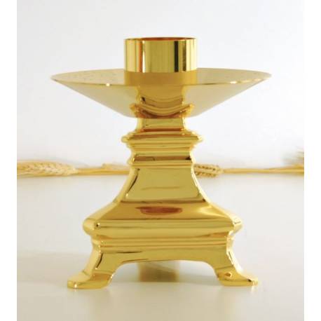 Kandelaar H 16 Cm Diam Kaars 5 Cm Verguld 