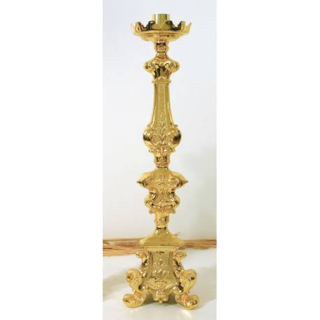 Bougeoir H 65 Cm Diam Bougie 5 Cm Doré